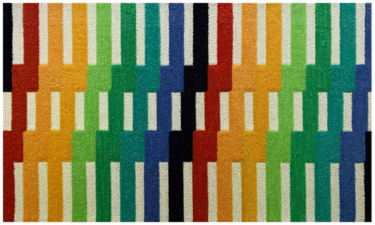 Offset Rainbow Zig Zag Rug