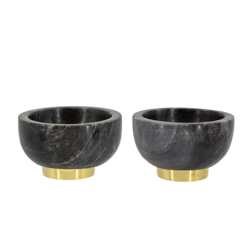 Set of 2  Marble Bowls