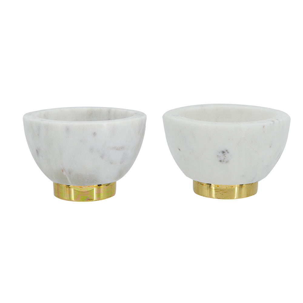 Set of 2  Marble Bowls