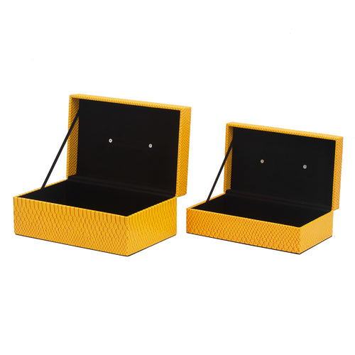 Set of 2 Yellow Croc Box