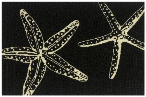 Starfish Outline Black Rug/Doormat/Pillow