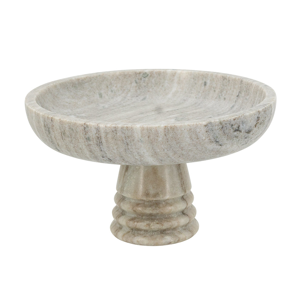 Ribbed Marble Pedestal Bowl