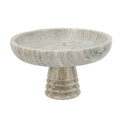 Ribbed Marble Pedestal Bowl