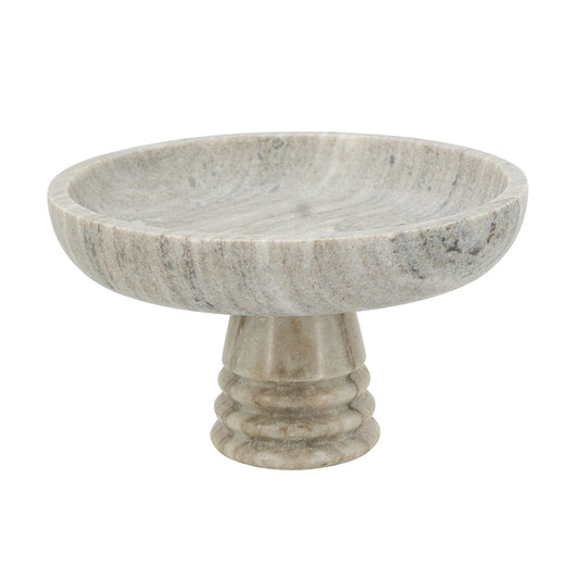 Ribbed Marble Pedestal Bowl