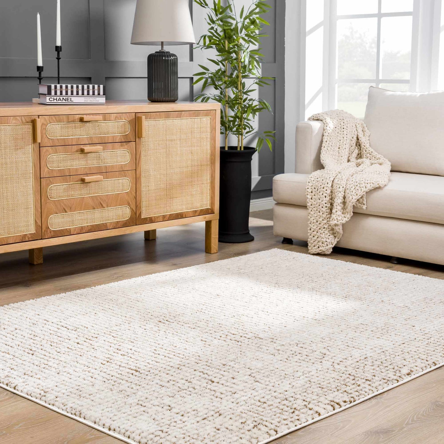 Keita Cream & Brown Area Rug