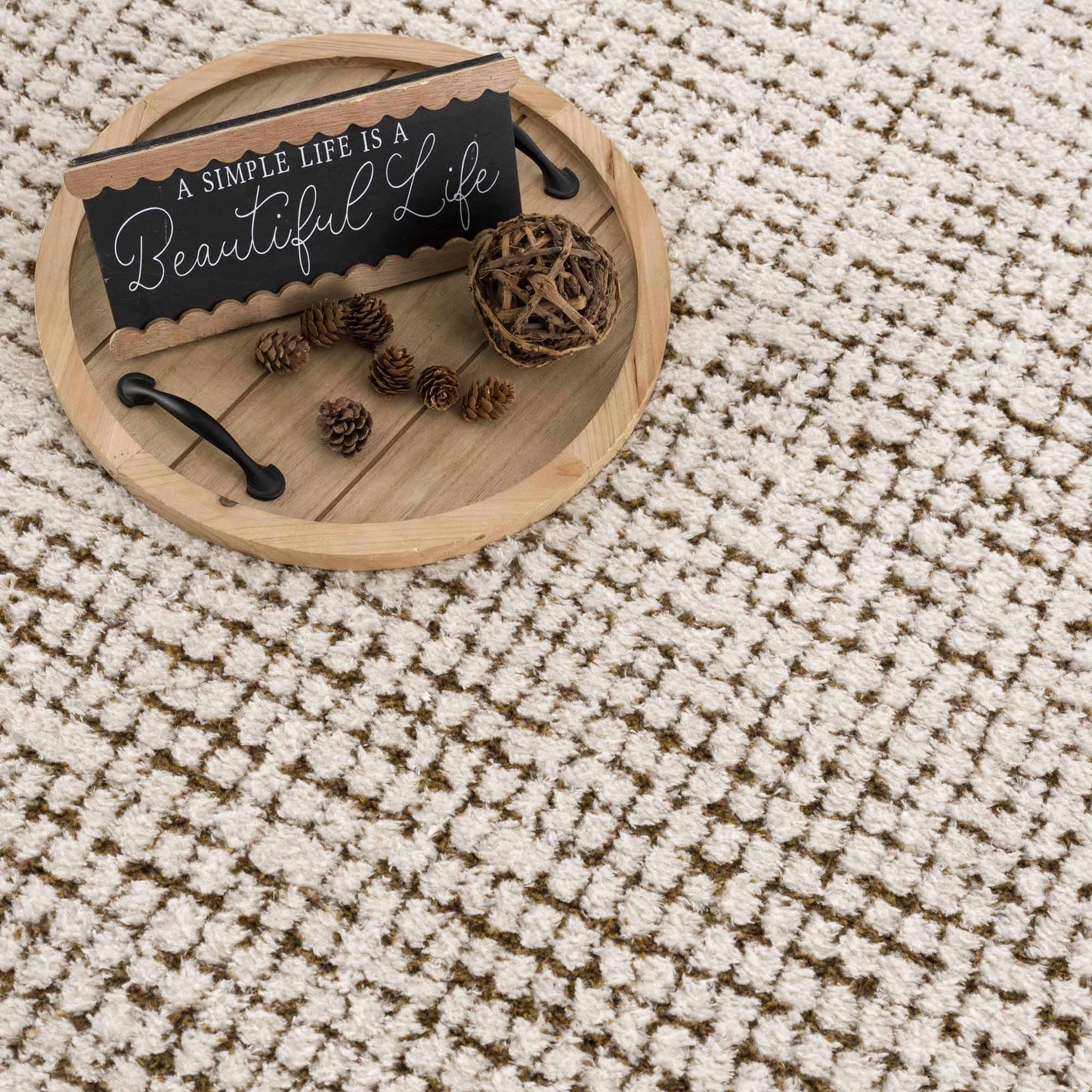 Keita Cream & Brown Area Rug