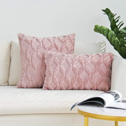 Pack of 2 One 18"x18" with a matching color of one 12"x20" Square and rectangle combo set throw pillow covers with inserts