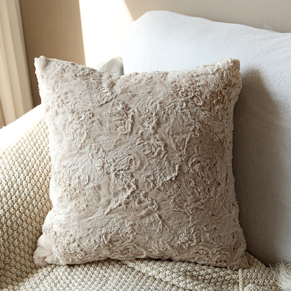 4-Piece Coordinated Pillow Bundle with Inserts – well mixed miss and match reversible sides furry throw pillows and 450g inserts 18"x18" square