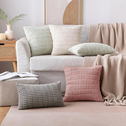 18"x18" tufted dot corduroy throw pillow 16 colors soft 3d dotted texture  450g insert included