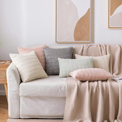 18"x18" tufted dot corduroy throw pillow 16 colors soft 3d dotted texture  450g insert included