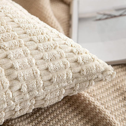 18"x18" tufted dot corduroy throw pillow 16 colors soft 3d dotted texture  450g insert included