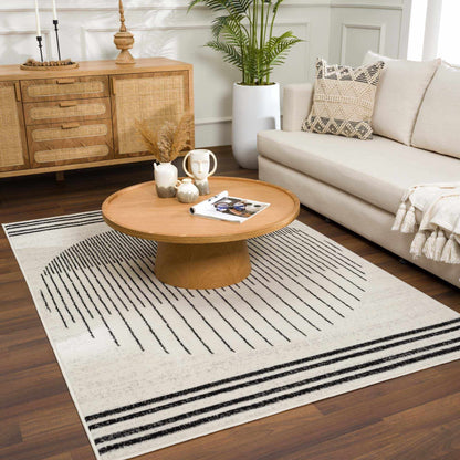 Angus Abstract Black and White Area Rug