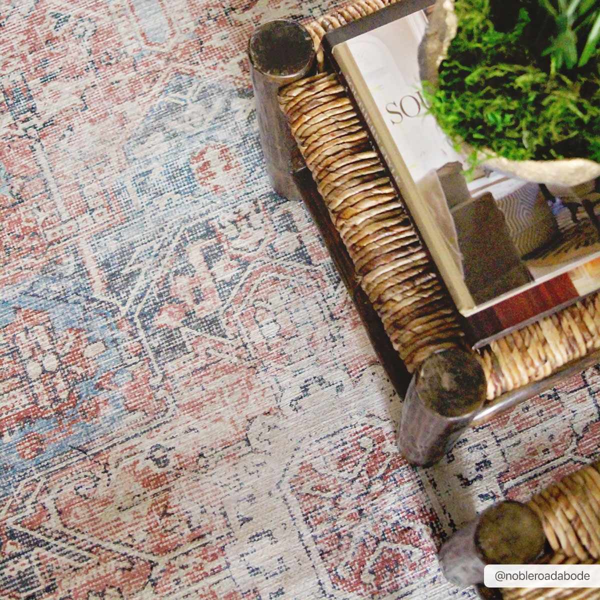 Rosman Distressed Washable Area Rug