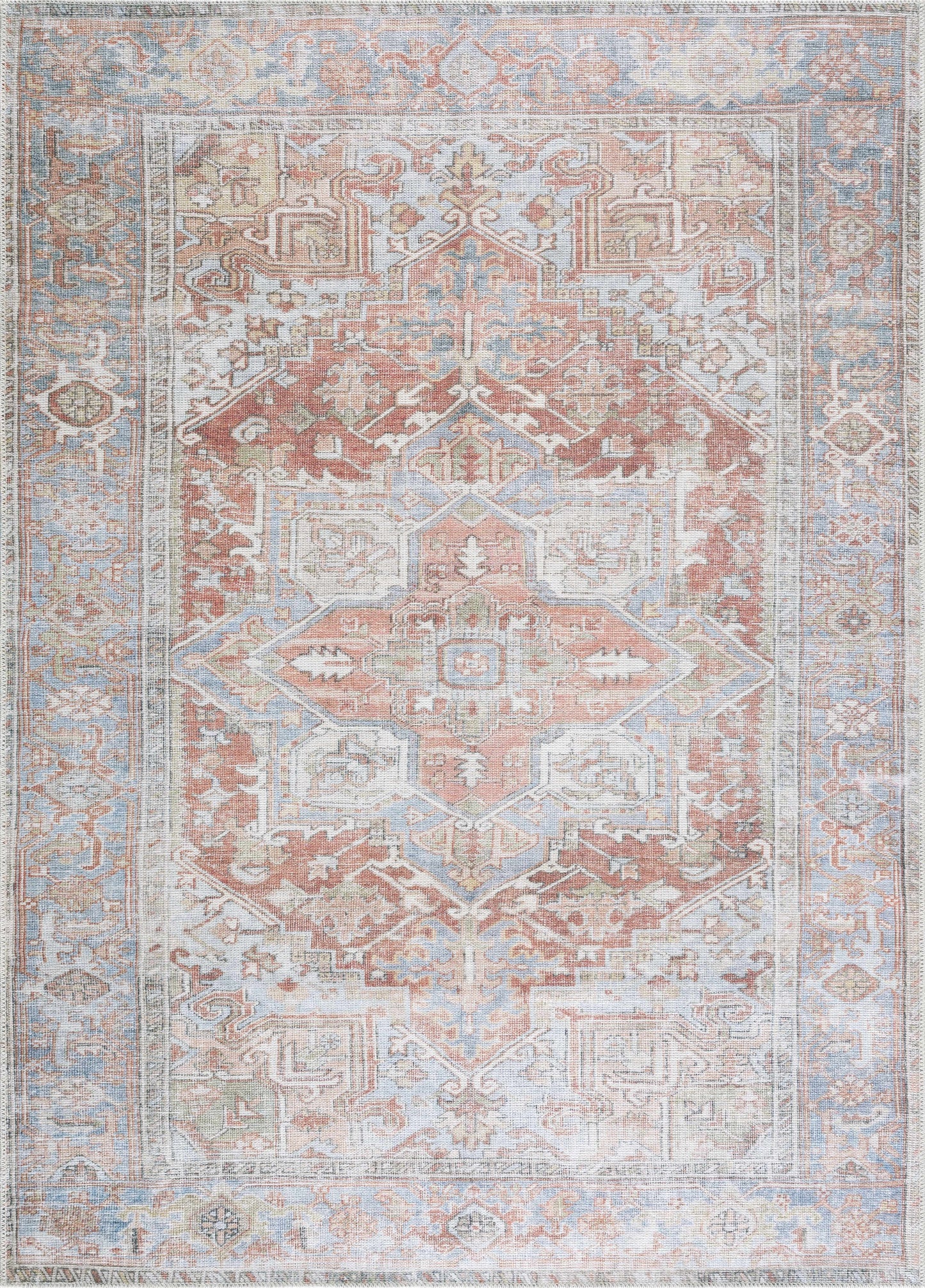 Maayon Medallion Rust Washable Area Rug