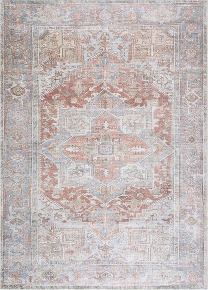 Maayon Medallion Rust Washable Area Rug