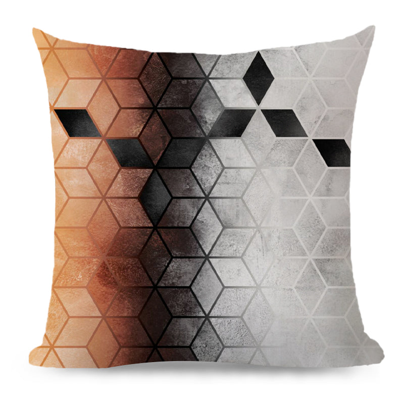 Throw Pillow Cover with 450g Insert, geometric, 18X18, Decorative Cushion