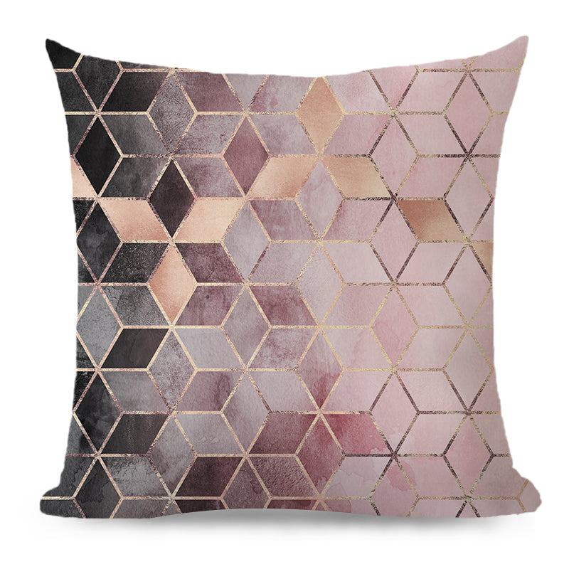 Throw Pillow Cover with 450g Insert, geometric, 18X18, Decorative Cushion
