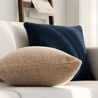 18"x18" Teddy Faux Fluffy Solid Color FULL set of Throw Pillow (With  Insert)