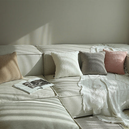 18"x18" Teddy Faux Fluffy Solid Color FULL set of Throw Pillow (With  Insert)