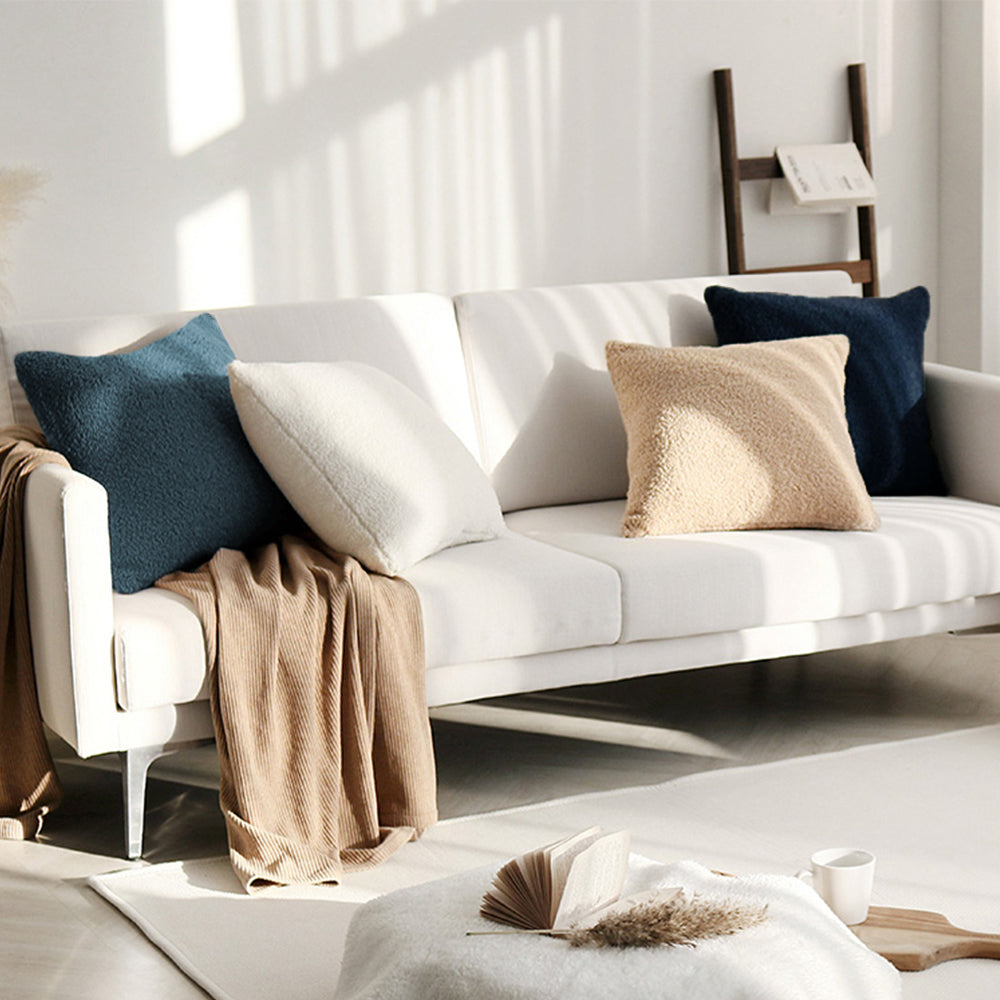 18"x18" Teddy Faux Fluffy Solid Color FULL set of Throw Pillow (With  Insert)