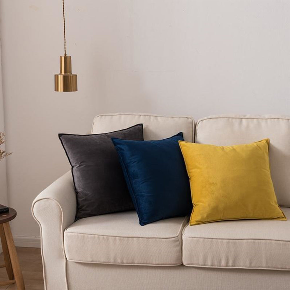 Throw Pillow Cover with 450g Insert, dark-grey, velvet, 20X20, Decorative Cushion