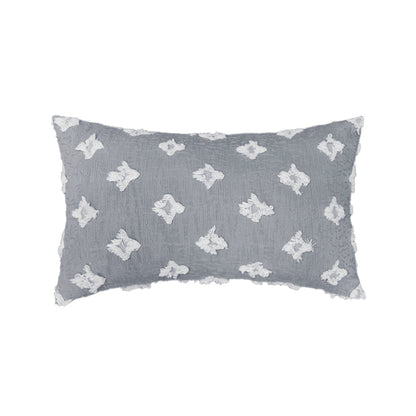 12''x20'' tufted floral lumbar support 100% cotton throw pillow | 7 colors textured daisy stitch design | boho chic lumbar & accent pillow | insert included