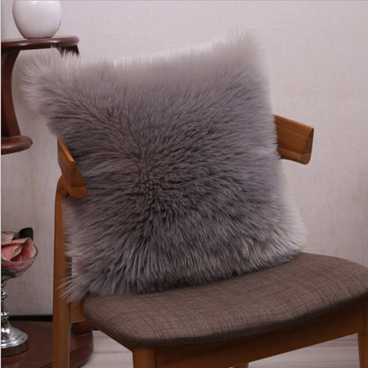 Throw Pillow Cover with 450g Insert, Purple, faux fur, 16, Decorative Cushion