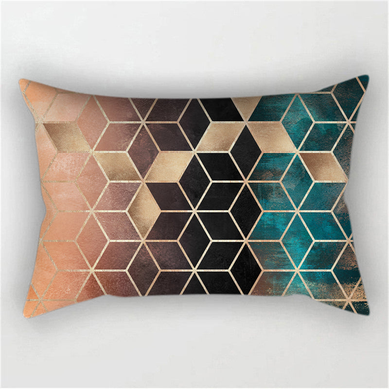 Throw Pillow Cover with 450g Insert, geometric, 12X20, Decorative Cushion