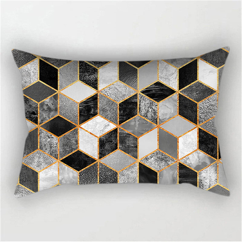 Throw Pillow Cover with 450g Insert, geometric, 12X20, Decorative Cushion