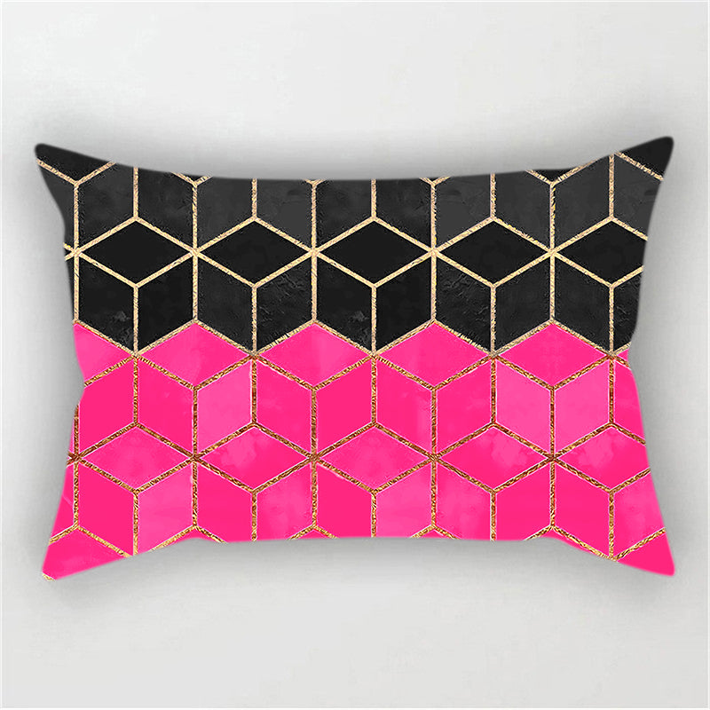 Throw Pillow Cover with 450g Insert, geometric, 12X20, Decorative Cushion