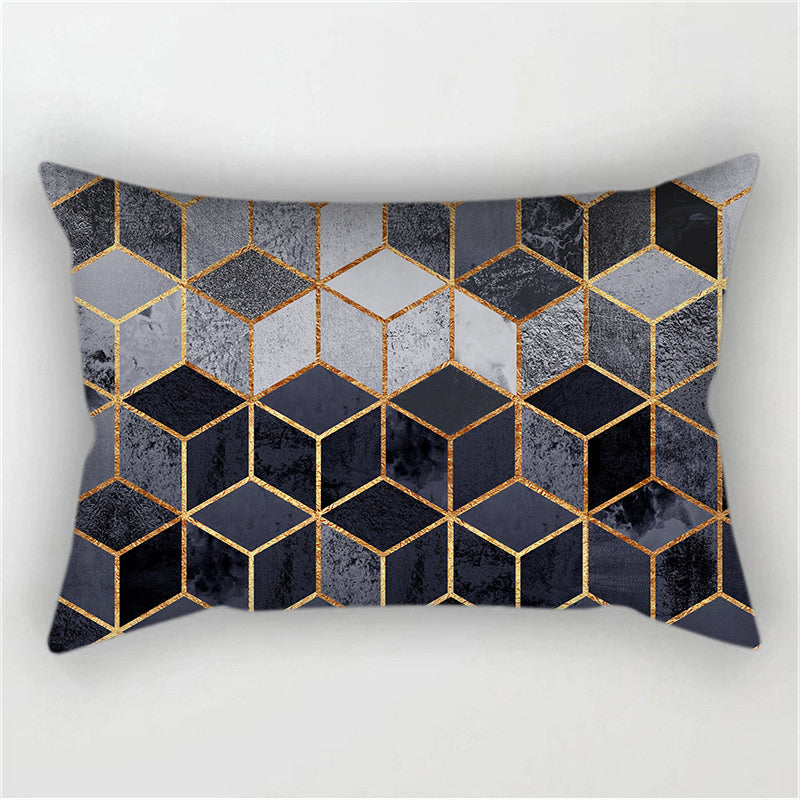 Throw Pillow Cover with 450g Insert, geometric, 12X20, Decorative Cushion