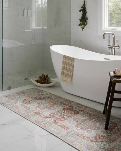 Maayon Medallion Rust Washable Area Rug