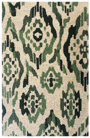 Broken Ikat Green Rug/Doormat