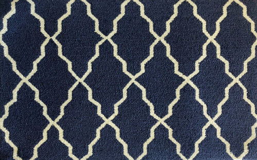 Linked Lattice Dark Blue Rug/Doormat