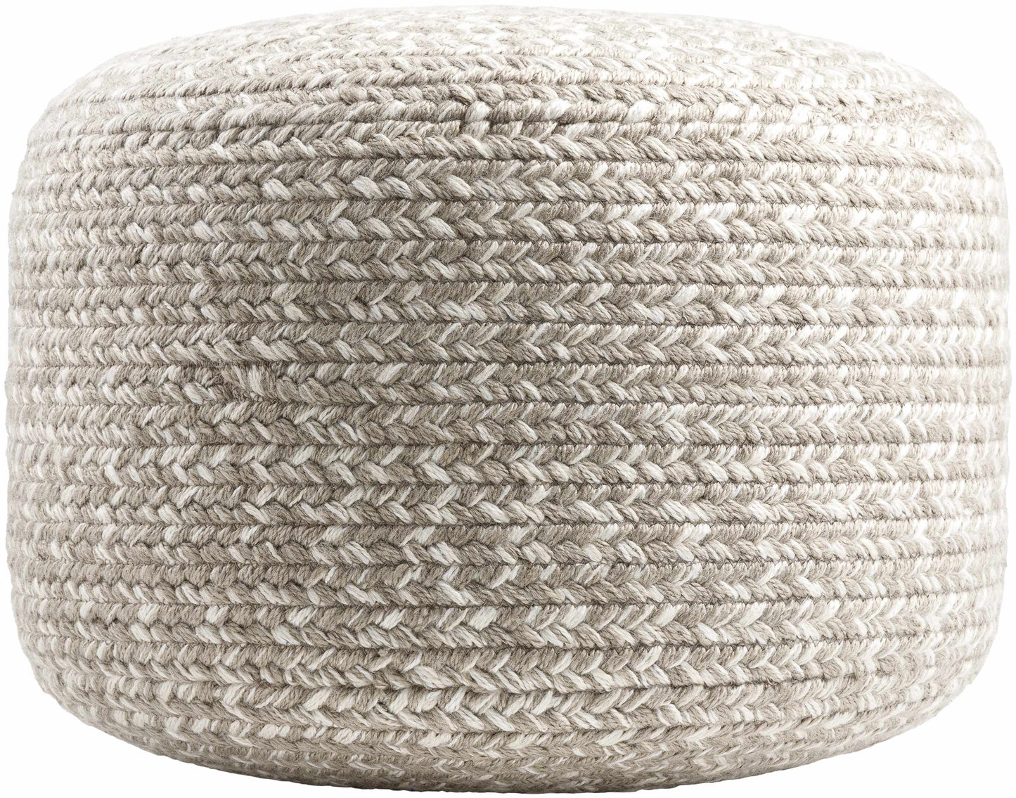 Tonanitla Natural Fiber Light Gray Knitted Pouf