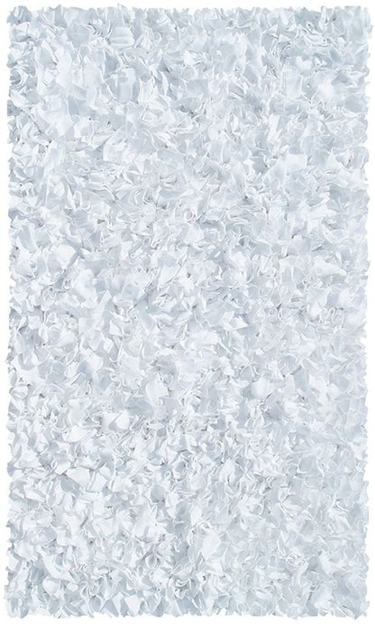 Shaggy Raggy White Area Rug