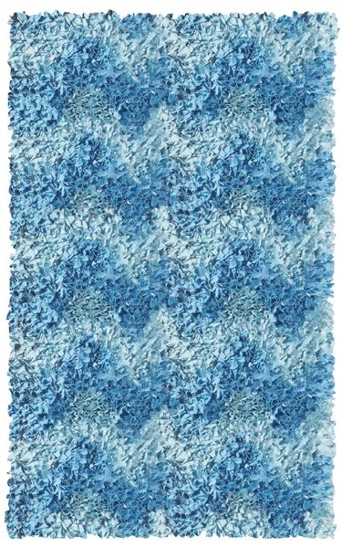 Shaggy Raggy Blue Chevron Area Rug