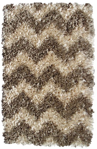 Shaggy Raggy Natural Chevrn Area Rug