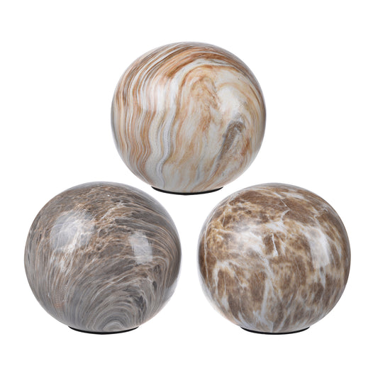 Marbleized Ball Accents - Set of 3