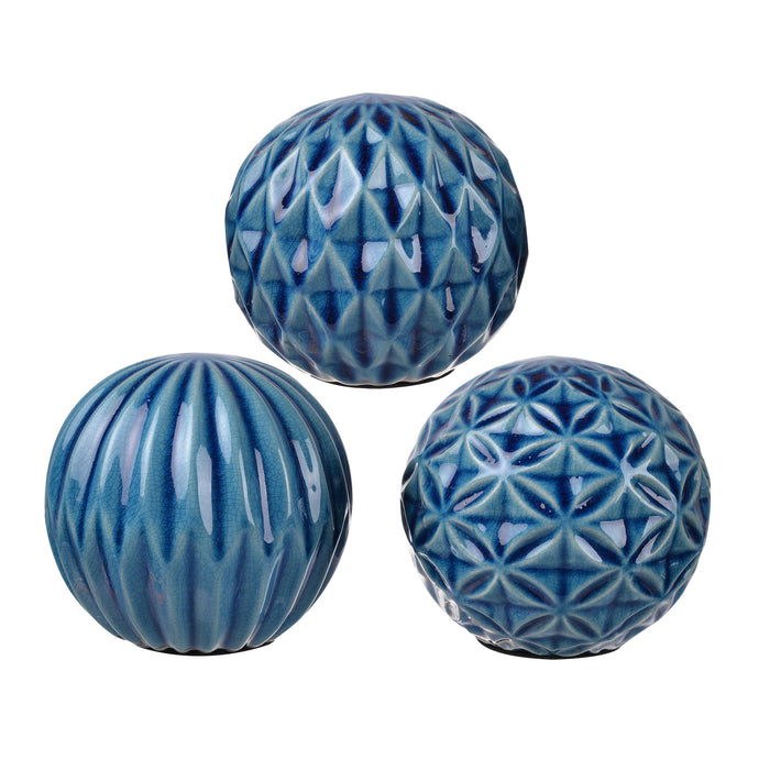 Blue Balls  Set of 3