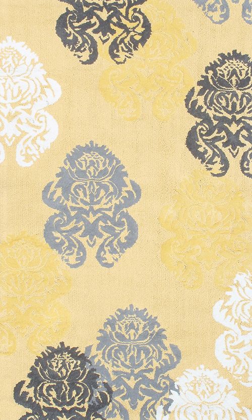 Brocade Yellow Area Rug