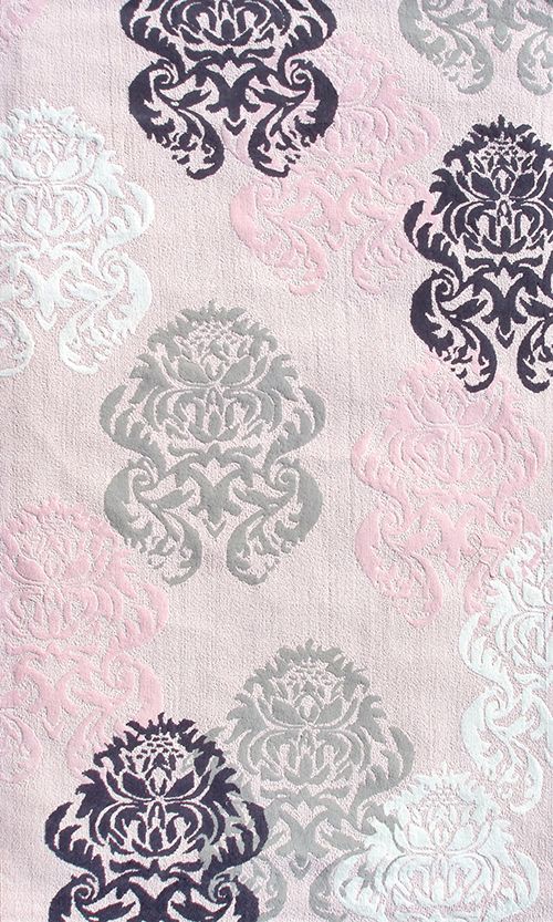 Brocade Pink Area Rug