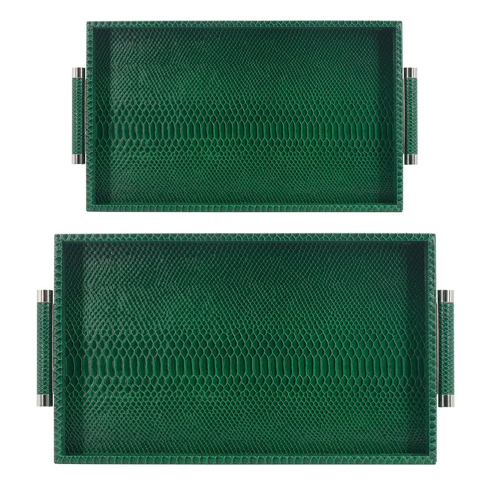 Set of 2 Green Croc Trays