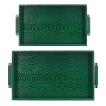 Set of 2 Green Croc Trays