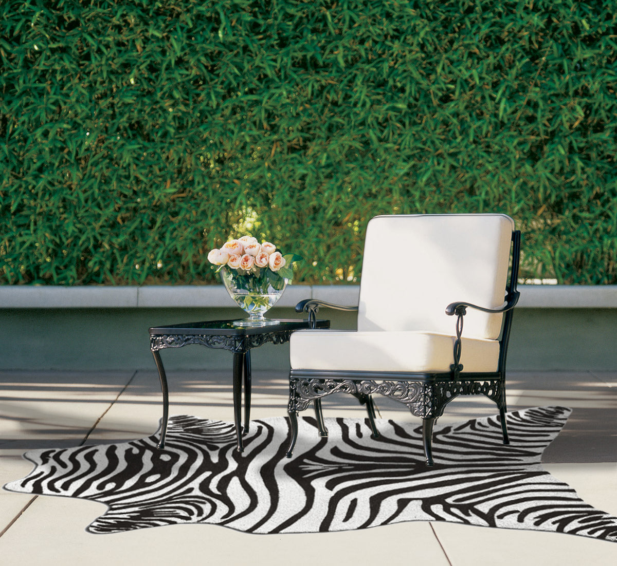 Zebra Black Shaped Area Rug