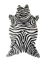 Zebra Black Shaped Area Rug