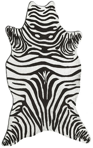 Zebra Black Shaped Area Rug