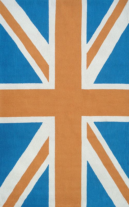 Union Jack Orange Area Rug