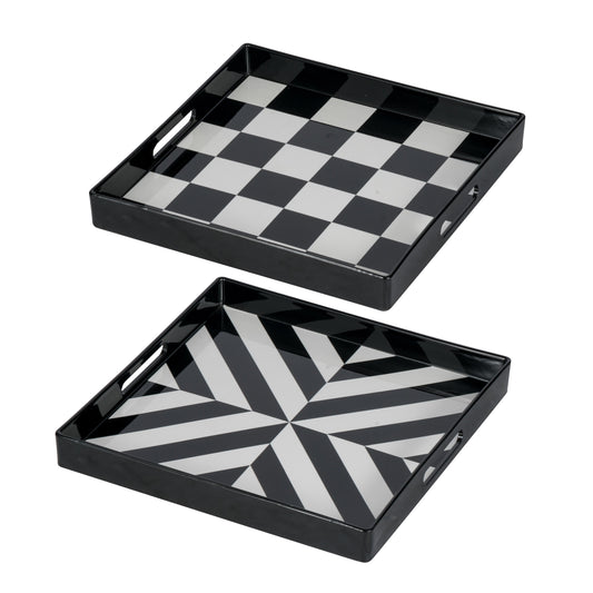 Tray - Quinn Black & White (Set Of 2)