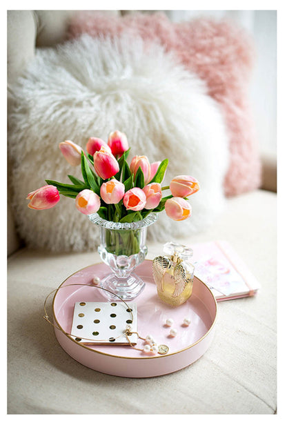 Pink Round Décorative Tray